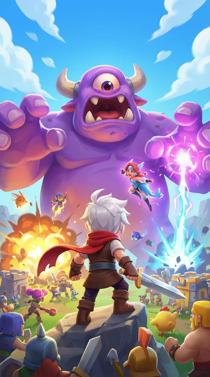 Hero confronts a monster &mdash; concept art
